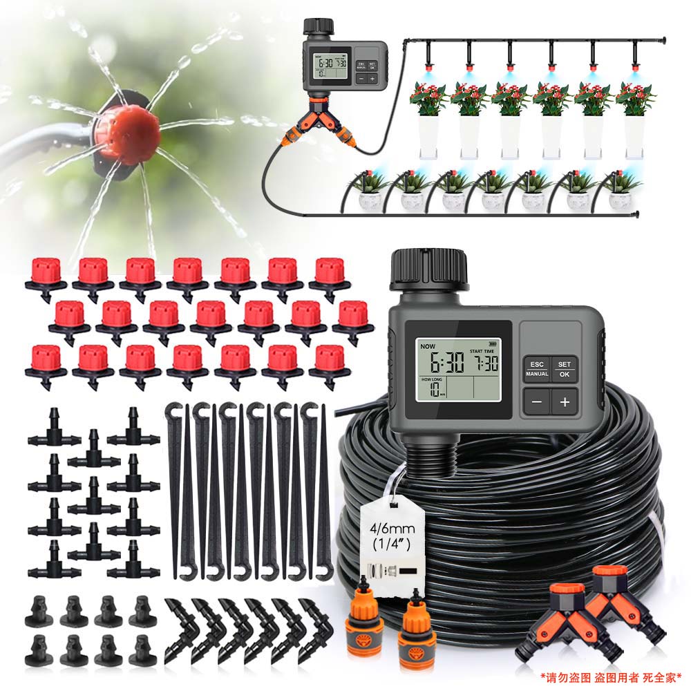 Smart Garden Watering Can - Set Irigasi Timer LCD Taman 30-5m,