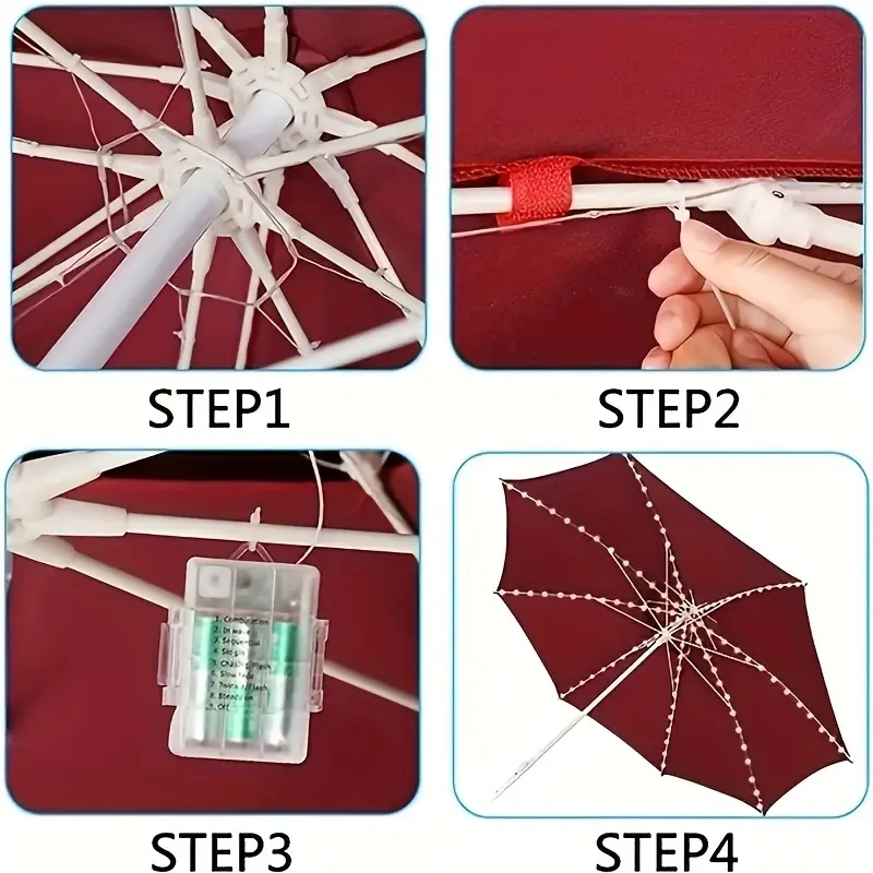 Lampu payung LED 104, pencahay - Smart Garden Umbrella ulasan dan harga